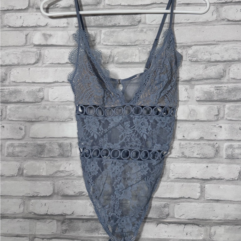 Victoria’s Secret Dream Angels Blue Lace Bodysuit Small